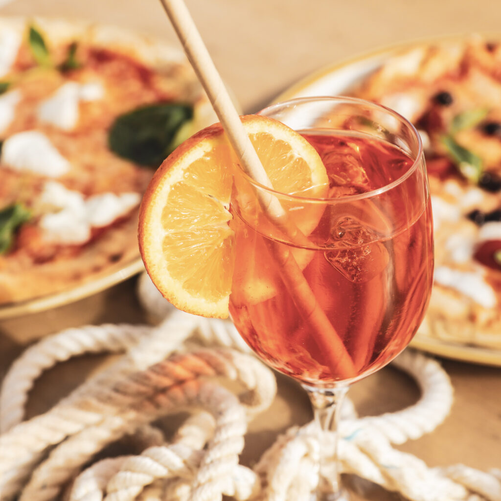 cocktail et pizza